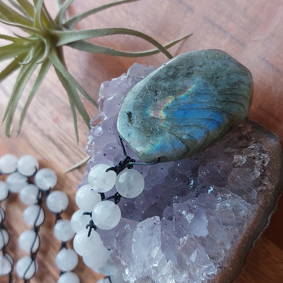 Labradorite Necklace, Quartz Necklace by Rust Belt Raised - Picture 8 of 16